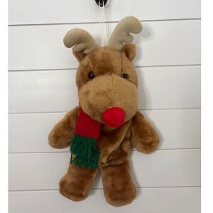 Vintage Fairview Reindeer Deer Stocking Plush Sack 18" 1988 Stuffed Animal toy